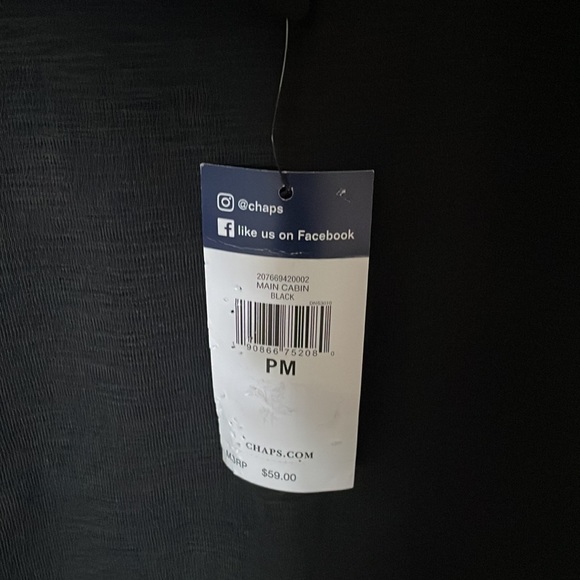 Chaps black long sleeve shirt NWT size petite medium - Picture 5 of 7